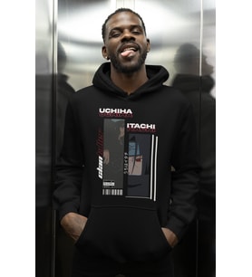 Uchiha Itachi Baskılı Unisex Oversize Naruto Anime Karakter Hoodie