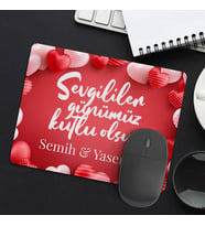 Kişiye Özel Sevgililer Gününe Özel Mesajlı Mousepad