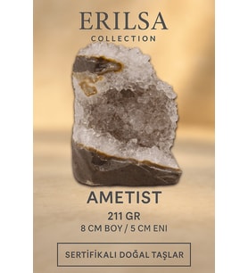 Sertifikalı Ametist Taşı Kütlesi 211 Gr – Ham Doğal Kristal Dekoratif Taş Stresi Azaltır ve Huzur Verir (Mor)