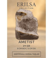 Sertifikalı Ametist Taşı Kütlesi 211 Gr – Ham Doğal Kristal Dekoratif Taş Stresi Azaltır ve Huzur Verir (Mor)