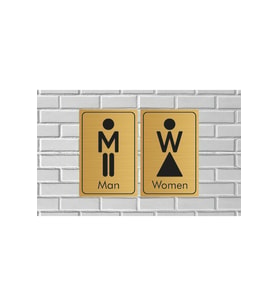 MAN / WOMEN YAZILI GOLD METAL LEVHA