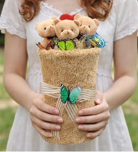 Büyük Boy Premium Peluş Ayıcık Buketi Hediyesi Anneye Arkadaşa Sevgiliye Özel Hediye (Model 1)