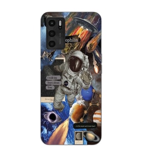 Oppo A16 / A55 Uyumlu Astrophilia Uzay Kolaj Tasarımlı Şeffaf Telefon Kılıfı
