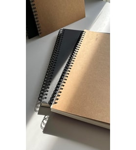 Spiralli Defter, Kraft Kapaklı, B5 Boyutunda (182x257 mm), 100 Yaprak (Çizgili)