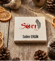 Kişiye Özel Savcı Bardak Altlığı  Hediyesi (Krem)