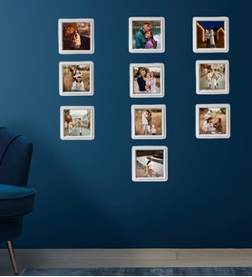 Kişiye Özel 10 Adet 8,5x8.5 Sök Tak Fotoğraflı Beyaz Çerçeve
