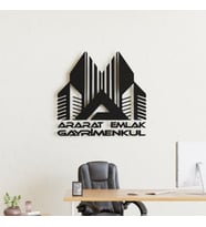 Emlak ve Gayrimenkul Ofisleri için Duvar Dekoru - İsimli Logolu Duvar Dekoru - Kişiye Özel Metal Tablo