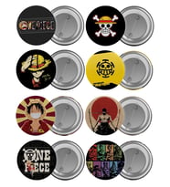 One Piece Çanta Rozeti Seti 8 Adet En Büyük Boy 5.8cm İğneli Broş