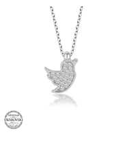 Swarovski Taşlı Gümüş Kuş Bayan Kolye