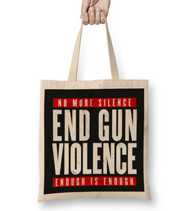 End Gun Violence Bez Çanta Uzun Saplı
