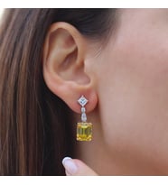 Emerald Sitrin Gümüş Küpe