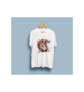Oversize Çin Ejderhası Tasarım unisex T-shirt