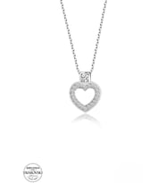 SWAROVSKİ TAŞLI  ZİRCONİA KALP 925 AYAR GÜMÜŞ KOLYE