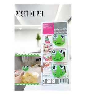 TransForMacion Sevimli Poşet Klipsi Kurbağa 3 Adet Ataç 720739