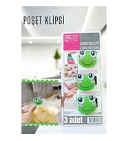 TransForMacion Sevimli Poşet Klipsi Kurbağa 3 Adet Ataç 720739