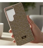 Coverzone Samsung Galaxy A15 ile Uyumlu Elmas Desen Ta?l? K?l?f � 2 mm Kamera �?k?nt? Koruma, I??lt?l? L�ks ??k Darbe Emici Kapak Alt?n