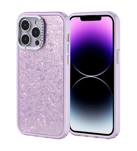iPhone 14 Pro Max Kılıf Taşlı Tasarımlı Kapi Kılıf (Lila)