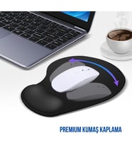 ErgoPad Bilek Destekli Ergonomik Kaymaz Taban Mouse Pad, Masa Pedi Siyah