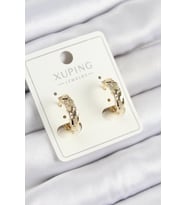 Xuping Zirkon Taşlı Halka Model Gold Renk Kadın Küpe (Altın)