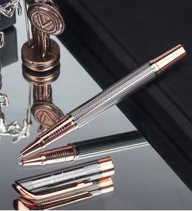Kişiye Özel Rose Gold Detaylı Gümüş Renk Roller Kalem
