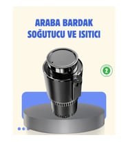 Mey İthalat® Araç İçi Akıllı Bardaklık Isıtıcı Soğutucu Dijital Ekranlı