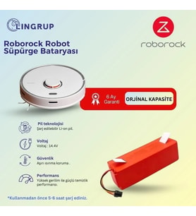 Roborock S7 Plus Robot Süpürge Uyumlu Batarya 5200 mAh -