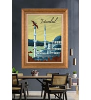 Altın Varaklı Paspartulu Çerçeveli Tablo rv1713