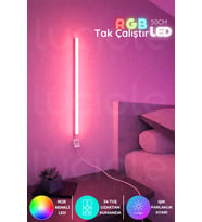 Şerit LED Uzaktan Kumandalı Led abajur - Yatak Üstü, Tv Yanı ,oturma Odası - Rgb Çok Renkli 50 cm