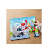 Kargo Taşıyan Kurye Adam Tasarımlı 24 Parça Ahşap Çocuk Puzzle MPK0333