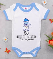 BK Kids Bu Işıltılı Hayatı Ben Seçmedim Tasarımlı Mavi Bebek Body Zıbın-1