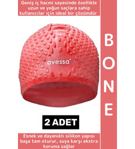 #Bone Esnek Yumuşak Silikon Havuz Deniz Yüzme Kulağa Su Geçirmez Büyük Beden Saç Bonesi 2 Adet
