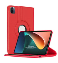 Microsonic Xiaomi Mi Pad 5 Kılıf 360 Dönerli Stand Deri Kırmızı
