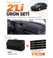 OPEL İNSİGNİA (2008-2013) Uyumlu Torpido Örtüsü + Deri Bagaj Çantası + Sticker Seti - Siyah