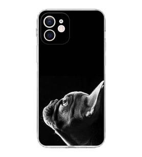 PrintiFy iPhone 12 ile Uyumlu Köpek 1 Kamera Korumalı Şeffaf Kılıf
