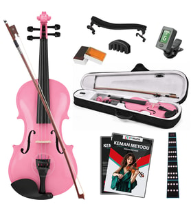 Fourtune Dante VL-200PK 4/4 Akustik Pembe Keman Seti (Tam Boy)