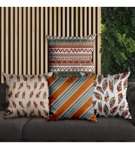 eJOYA Etnik Tasarımlı 4'lü Yastık İçi Ve Kırlent Kılıfı 45cm 113714