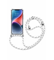 Galaxy A07 Boyun Askılı Şeffaf Tank Kılıf Beyaz