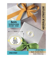 Erkek Çocuk Sarı Fil Konsept, Cemiyetleriniz Için 5cm -  40 Adet Opak Sticker