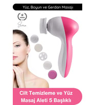 #YüzBakım Cilt Temizleme ve Yüz Masaj Aleti 5 Başlıklı Akne Sivilce Siyah Nokta Temizleyici Elektrik