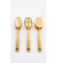 3'lü Gold Paslanmaz Çelik Servis Maşası Seti (Makarna, Salata ve Pasta Maşası)