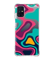 Samsung Galaxy M31s  Köşe Korumalı Antişok Kapak Renkli Desen Tasarımlı Şeffaf Silikon Kılıf