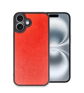 Newface Apple iPhone 16 Plus Kılıf Aras Deri Kapak - Kırmızı