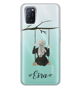 Oppo Sallanan Kız Tasarımlı Şeffaf Telefon Kılıfı