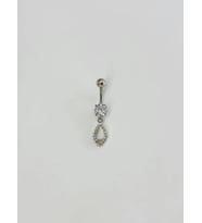 Taşlı Su Damlası Detaylı Göbek Piercing
