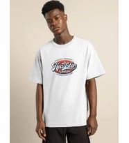Erkek Baskılı T-Shirt Kısa Kol Bisiklet Yaka Regular Fit Rahat Kalıp Günlük Tişört - Beyaz