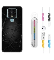 Tecno Camon 16 18P Pova 3 Pova Neo Kılıf Kablo Koruma Spiral Silikon Dikenli Tel 1779
