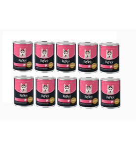 Reflex Plus Pate İçinde Et Parçacıklı Yavru Köpek Maması 395 Gr*10 Adet