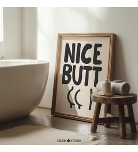 Güzel Popo Komik Banyo Duvar Sanatı