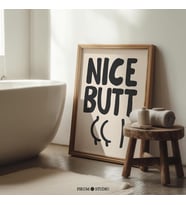 Güzel Popo Komik Banyo Duvar Sanatı