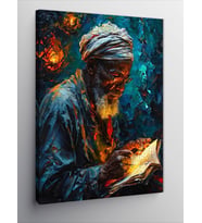 Kanvas Tablo Kitap Yazan Yaşlı Adam